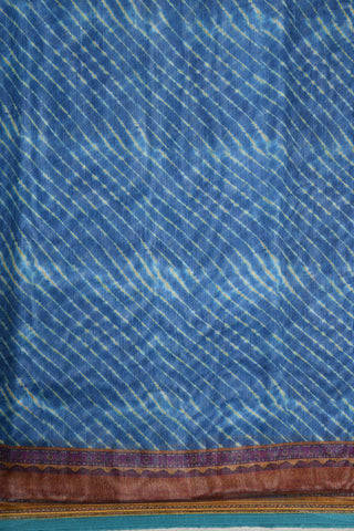 Small Border In Stripes Azure Blue Semi Linen Silk Saree