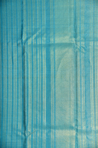 Small Border With Zari Small Checks Teal Blue Tissue Kanchipuram Silk Saree