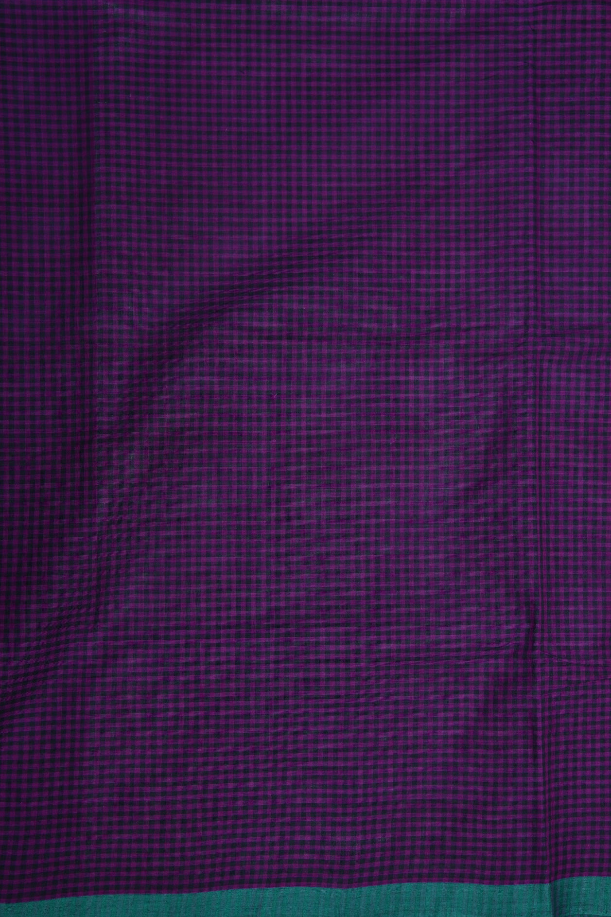 Small Checks Deep Purple Coimbatore Cotton Saree