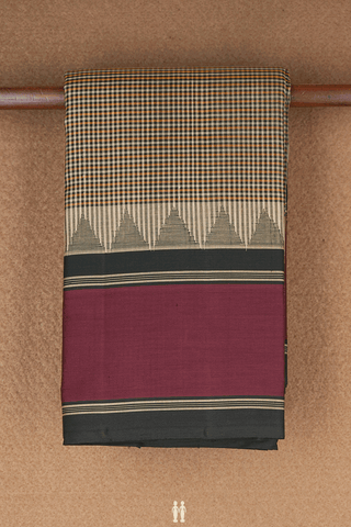 Small Checks Design Multicolor Kanchi Cotton Saree