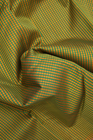 Small Checks Design Yellow And Green Koorainadu Cotton Saree