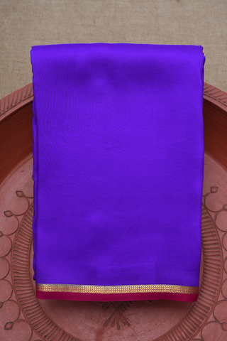 Small Contrast Zari Border Indigo Purple Mysore Silk Saree