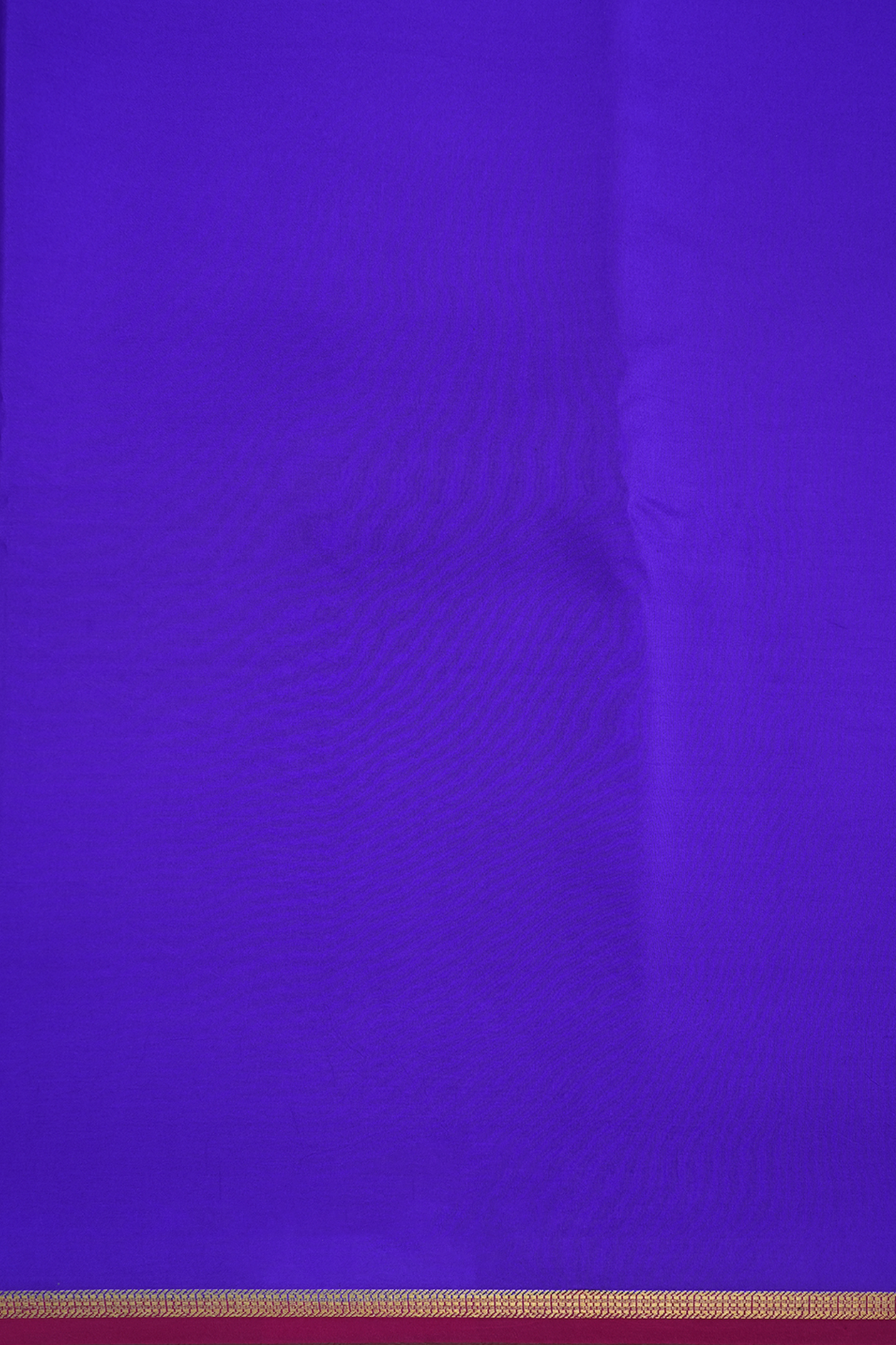 Small Contrast Zari Border Indigo Purple Mysore Silk Saree