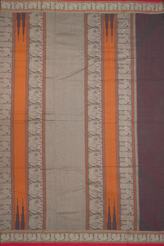 Small Paisley Threadwork Motifs Dual Tone Kanchi Cotton Saree