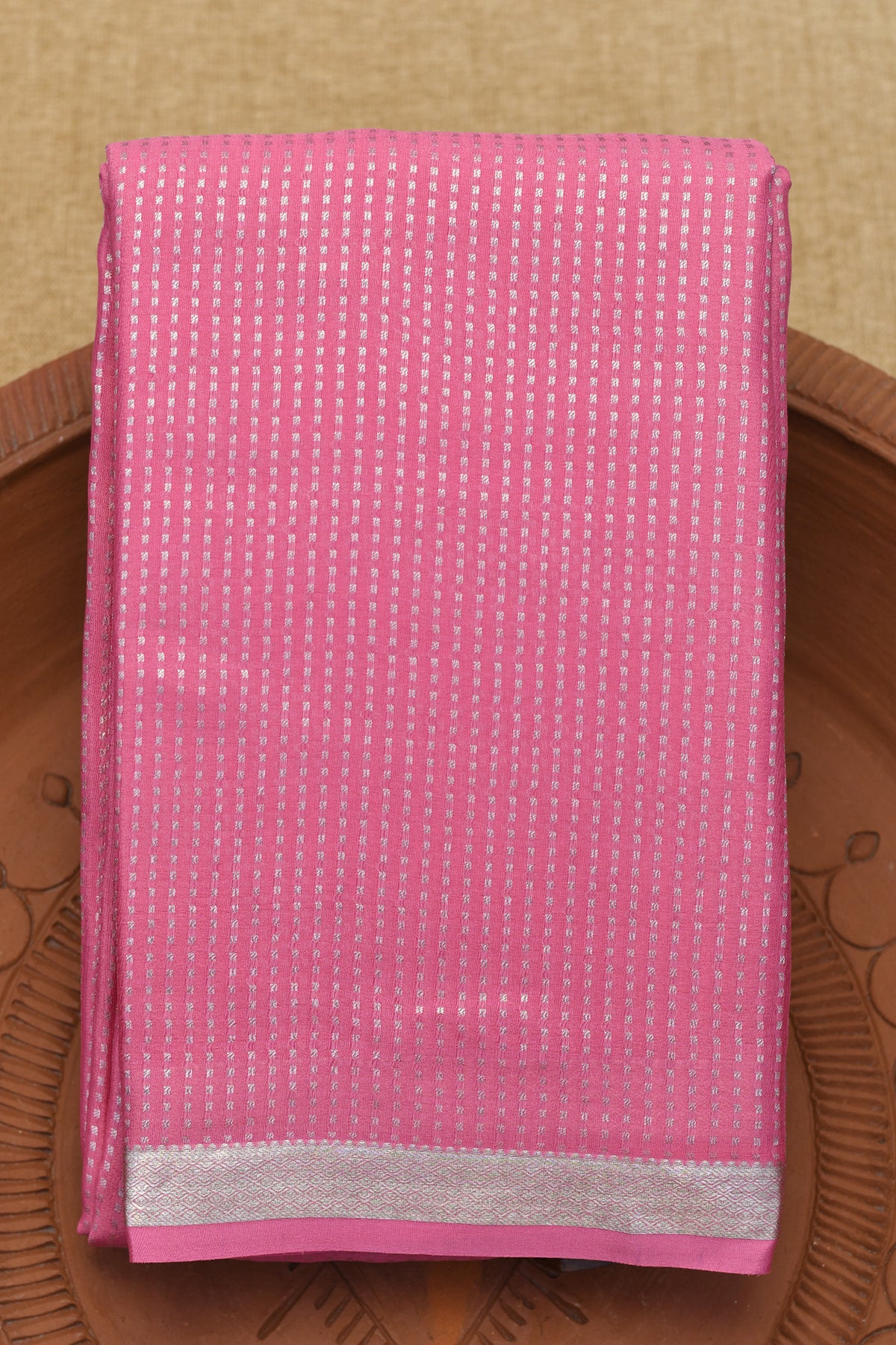 Silver Zari Muthu Seer Soft Pink Mysore Silk Saree