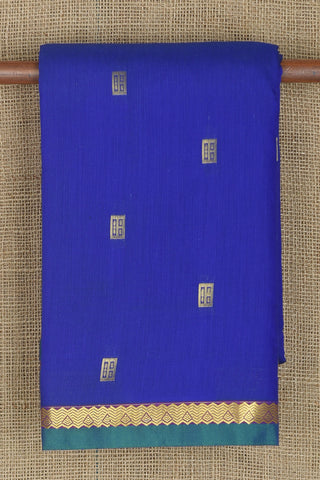 Small Zari Border In Buttis Cobalt Blue Apoorva Cotton Saree