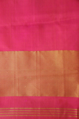 Small Zari Border In Elephant Design Hot Pink Patola Silk Saree
