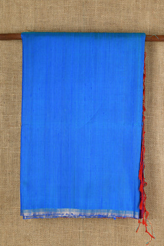 Small Zari Border In Plain Royal Blue Soft Silk Saree