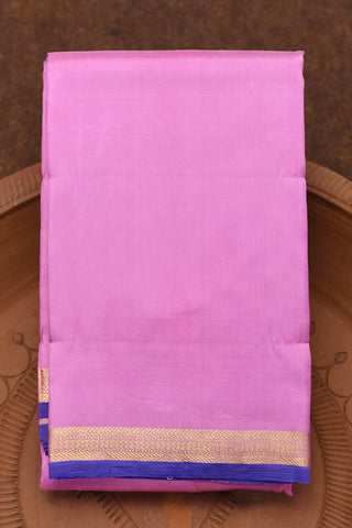 Plain Rose Pink With Small Border Kanchipuram Silk Saree