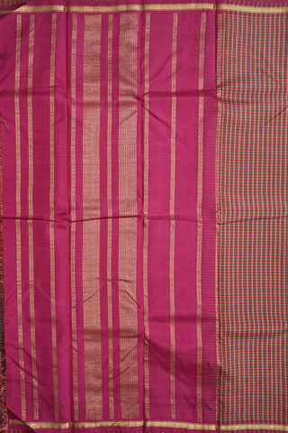 Small Zari Border Multicolor Checks Kanchipuram Silk Saree