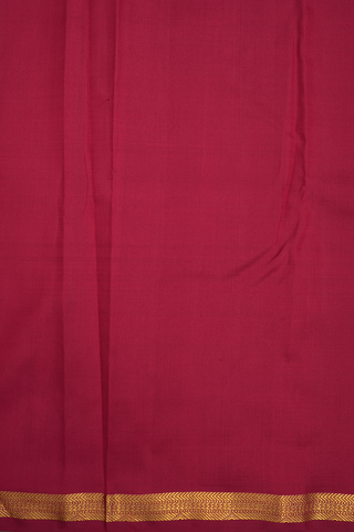 Small Zari Border Plain Ruby Red Kanchipuram Silk Saree