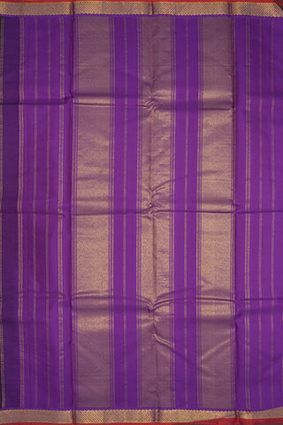 Small Zari Border Plum Purple Kanchipuram Silk Saree