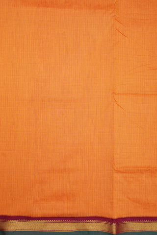 Small Zari Border Royal Orange Kalyani Cotton Saree