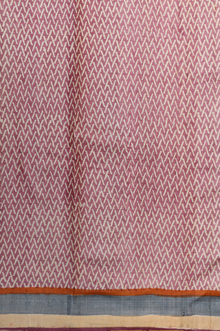 Small Zari Border With Digital Printed Mauve Pink Tussar Saree