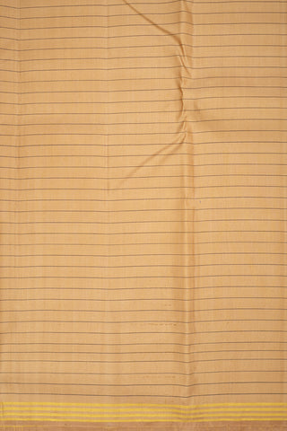 Small Zari Stripe Mustard Brown Kanchipuram Silk Saree