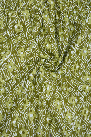 Split Neck Floral Powder Green Printed Jaipur Salwar Set