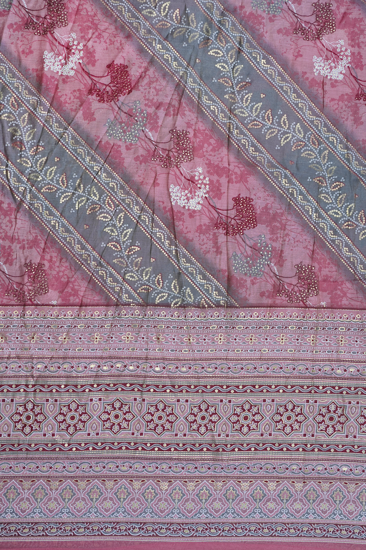 V- Split Neck Orchid Pink Chanderi Silk Cotton Salwar Set