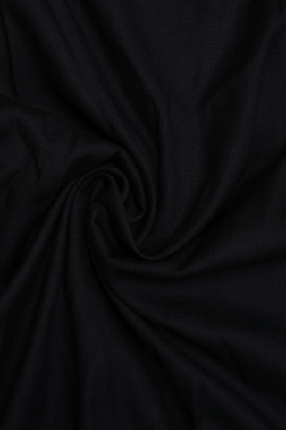 Split Neck Plain Black Rayon Cotton Long Kurta