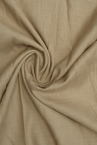 Split Neck Plain Khaki Color Rayon Cotton Long Kurta