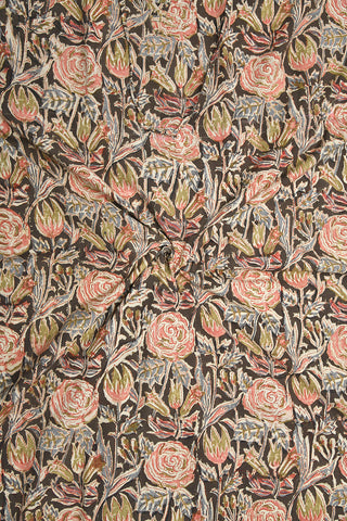 Split Neck Printed Multicolor Cotton Long Kaftan