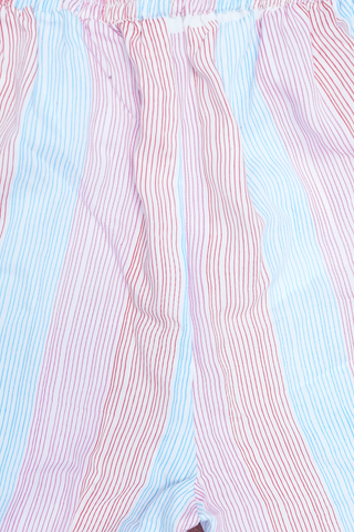 Split Neck With Multicolor Stripes Muslin Silk Salwar Set