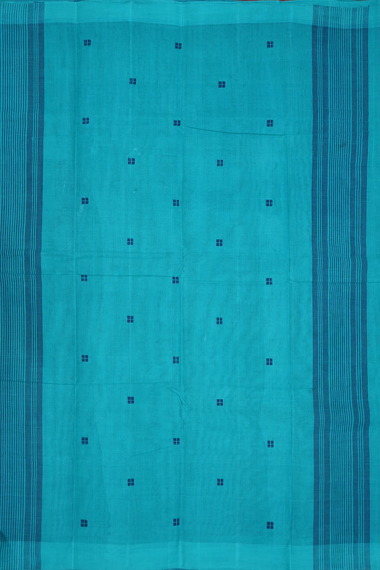 Square Threadwork Buttis Navy Blue Kanchi Cotton Saree