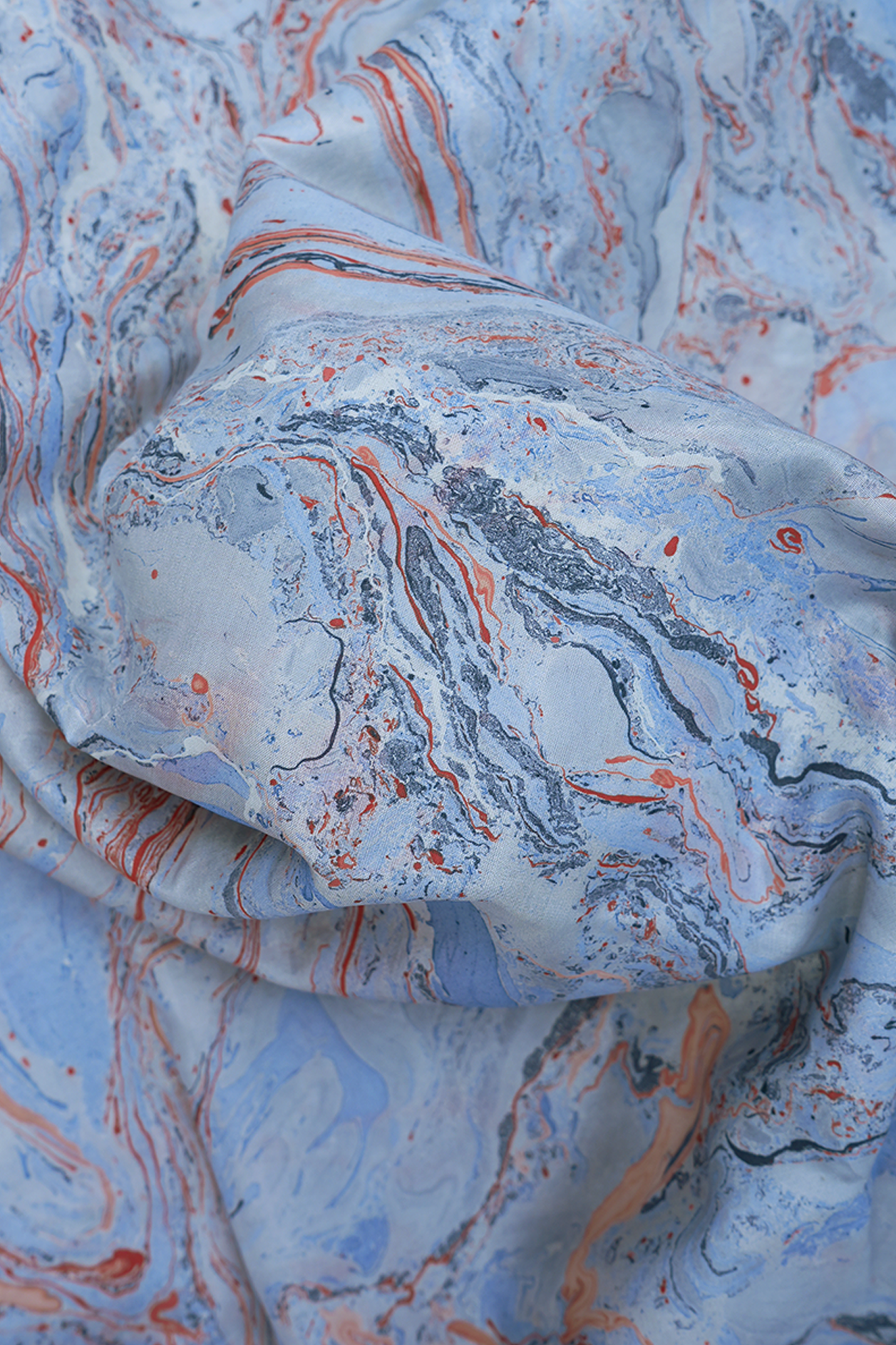 Stone Texture Design Multicolor Hand Marble Silk Saree