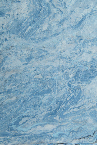 Stone Texture Design Pastel Blue Hand Marbled Chiffon Silk Saree