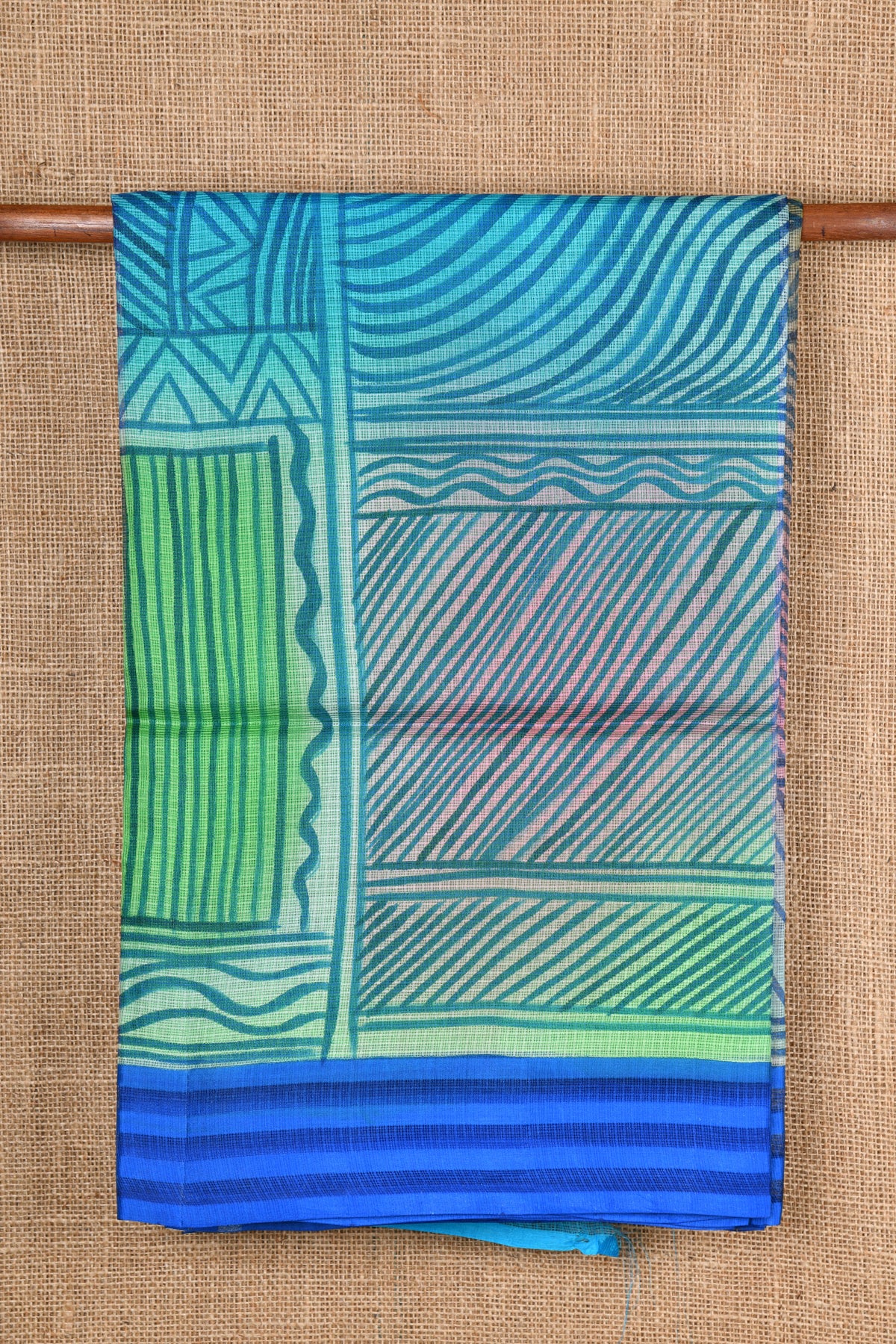 Stripe Design Contrast Border Multi Color Silk Kota Saree