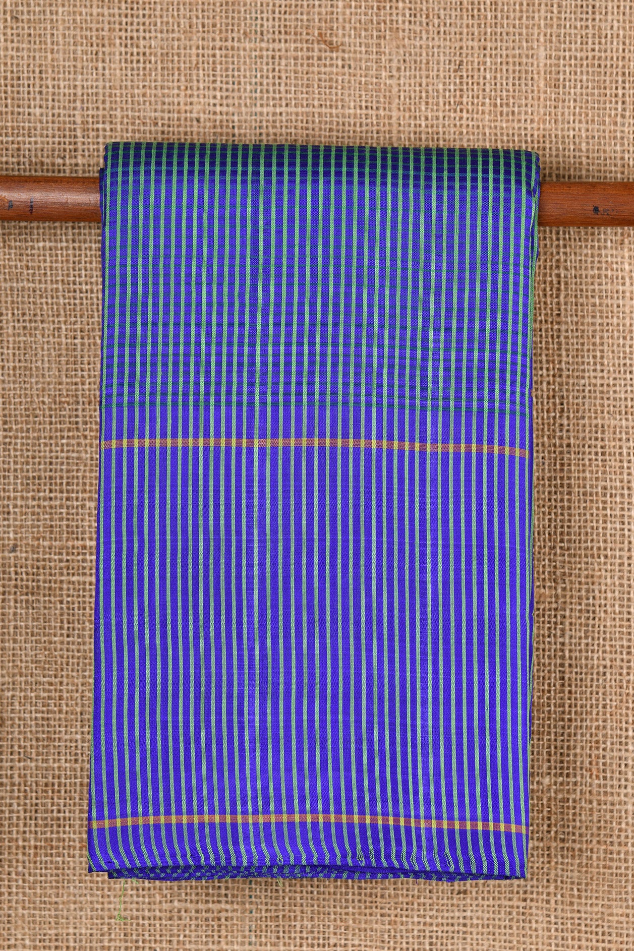 Stripe Design Royal Blue Koorainadu Silk Cotton Saree