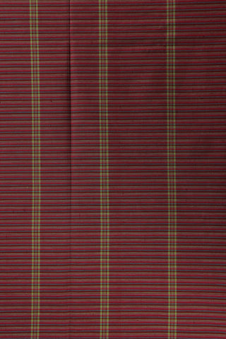 Striped Green Poly Cotton Saree