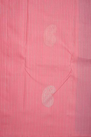 Striped With Buttas Rose Pink Kanchipuram Silk Saree