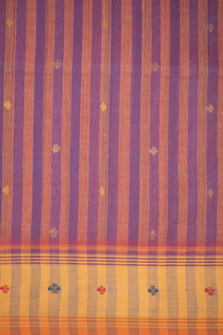 Stripes And Buttas Purple Peach Venkatagiri Saree