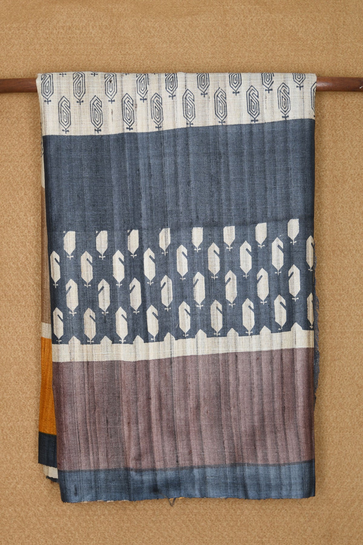 Stripes And Paisley Printed Multicolor Jute Silk Saree