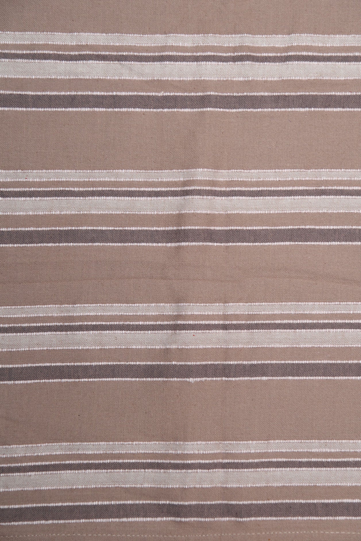 Stripes Brown Cotton Double Bedspread With Pillow Cover