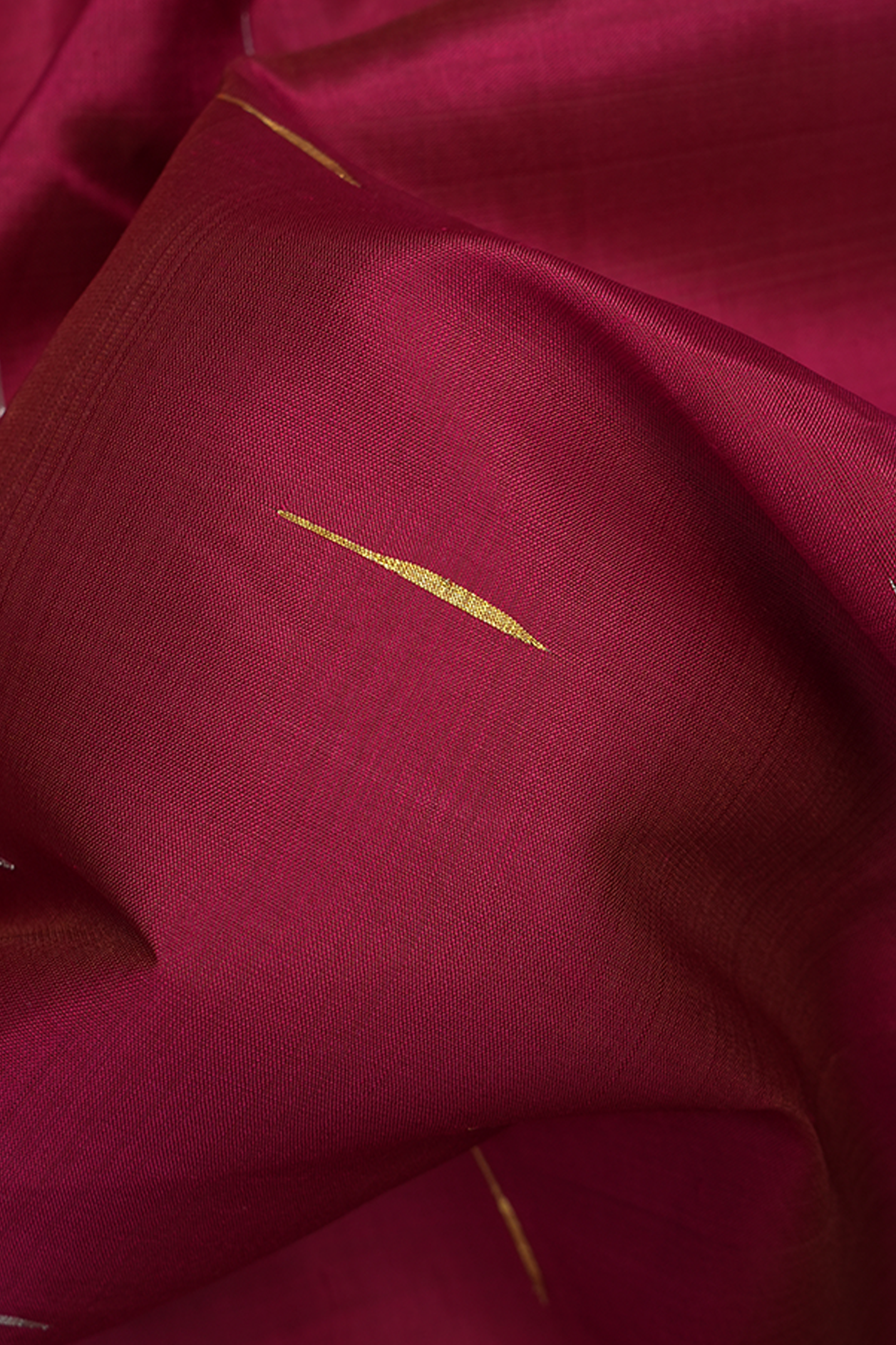 Stripes Buttas Punch Pink Kanchipuram Nine Yards Silk Saree