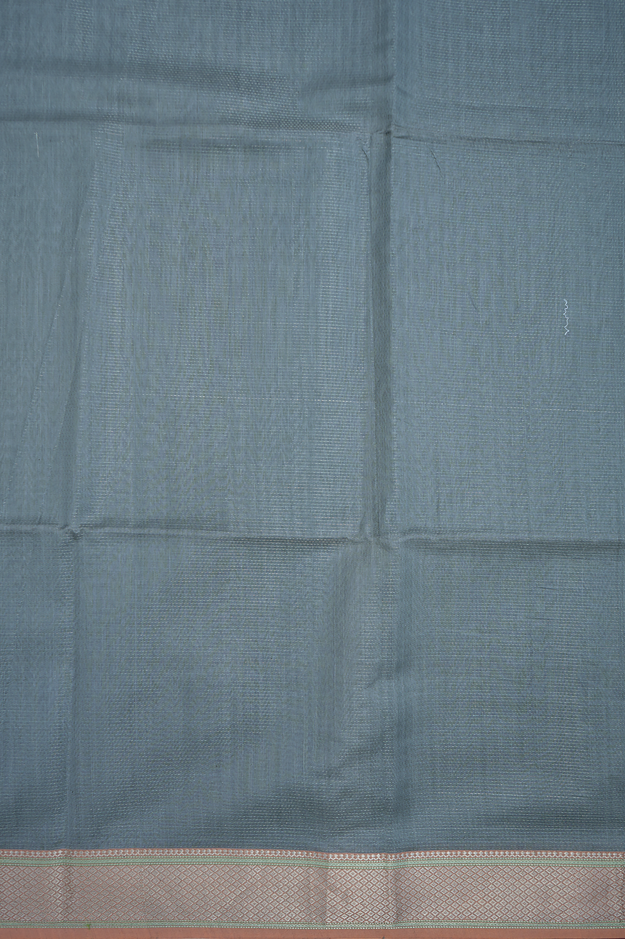 Stripes Design Aegean Blue Maheswari Silk Cotton Saree