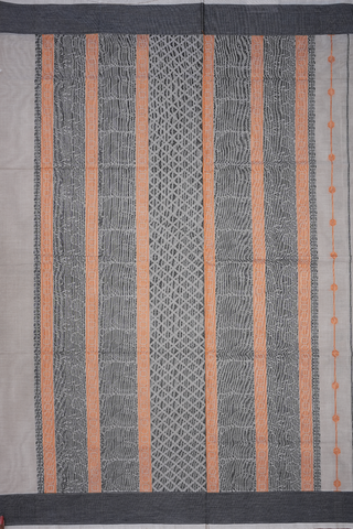 Stripes Design Beige Coimbatore Cotton Saree
