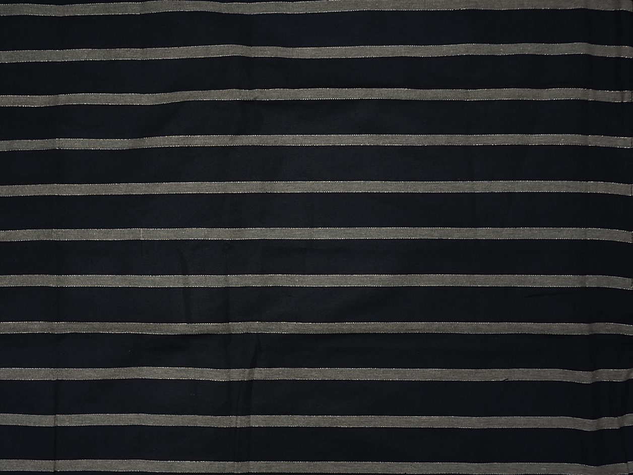 Stripes Design Black Cotton Unstitched Salwar Material
