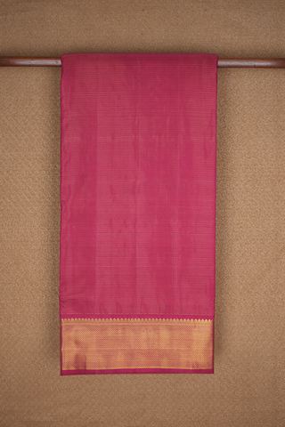 Stripes Design Blush Red Kanchipuram Nine Yards Silk Saree