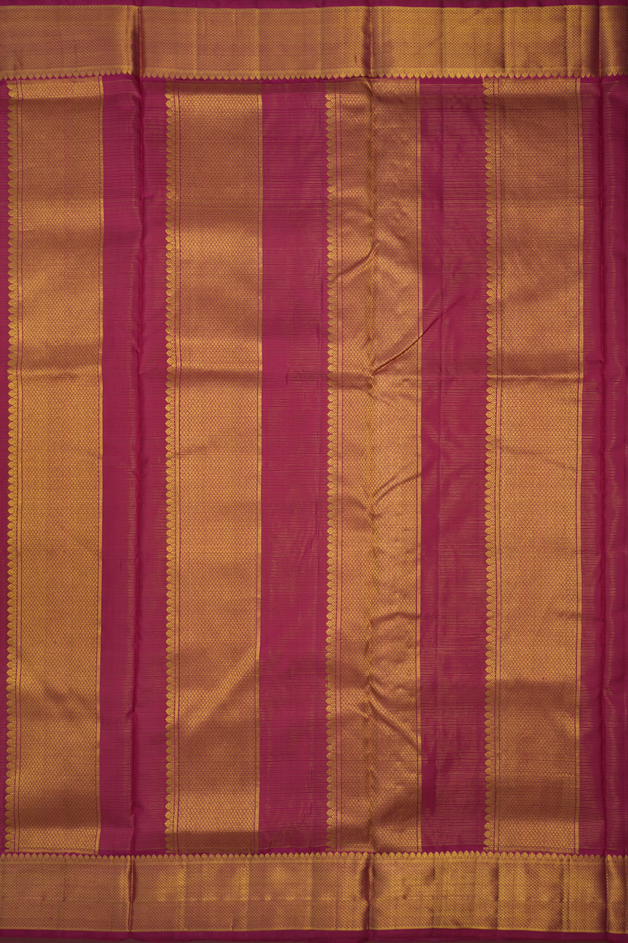 Stripes Design Blush Red Kanchipuram Nine Yards Silk Saree