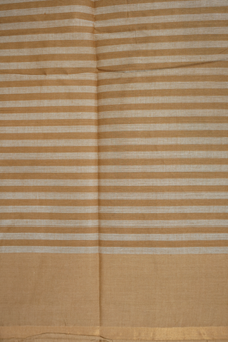 Stripes Design Brown Kanchi Cotton Saree