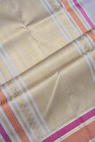 Traditional Design Powder Pink Kanchipuram Silk Saree