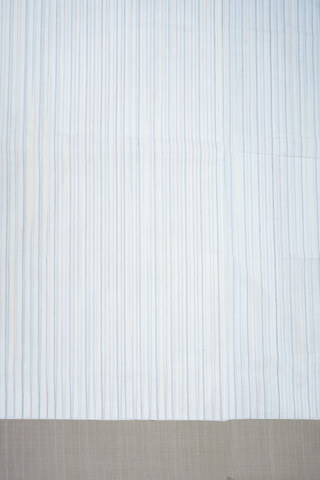 Stripes Design Egg White Coimbatore Cotton Saree