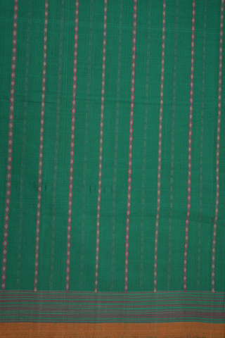 Stripes Design Emerald Green Coimbatore Cotton Saree