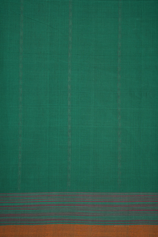 Stripes Design Emerald Green Coimbatore Cotton Saree