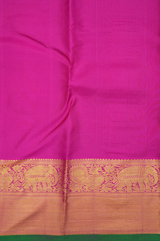 Threadwork With Buttas Greenish Blue Kanchipuram Silk Saree