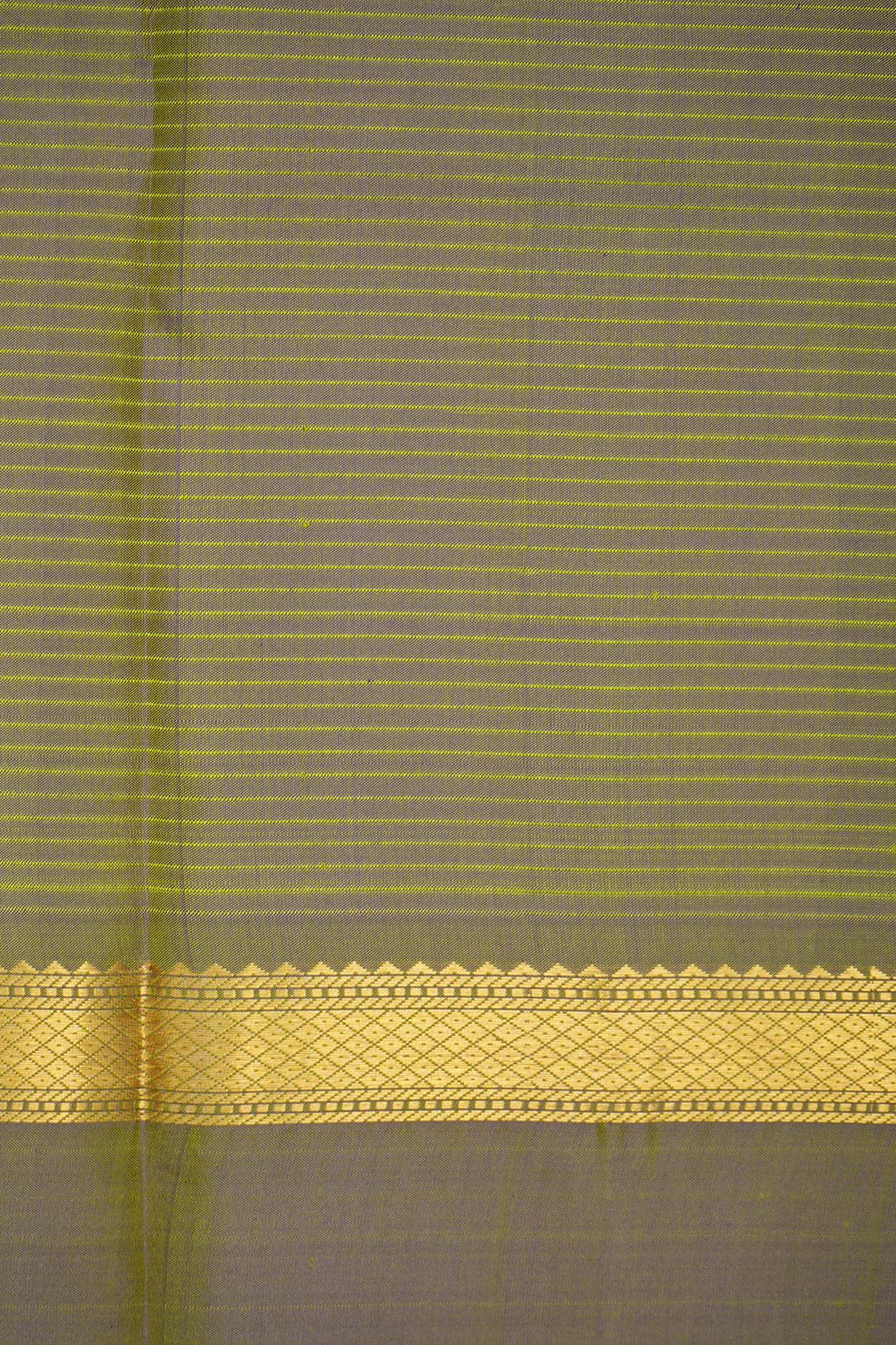 Stripes Design Green Kanchipuram Silk Saree