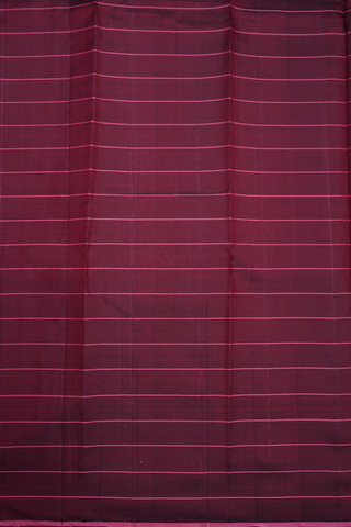 Stripes Design Maroon Kanchipuram Silk Saree