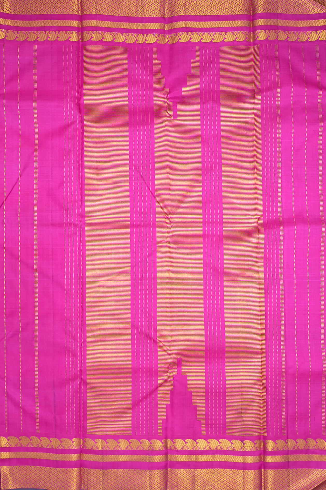 Stripes Design Multicolor Kanchipuram Silk Saree